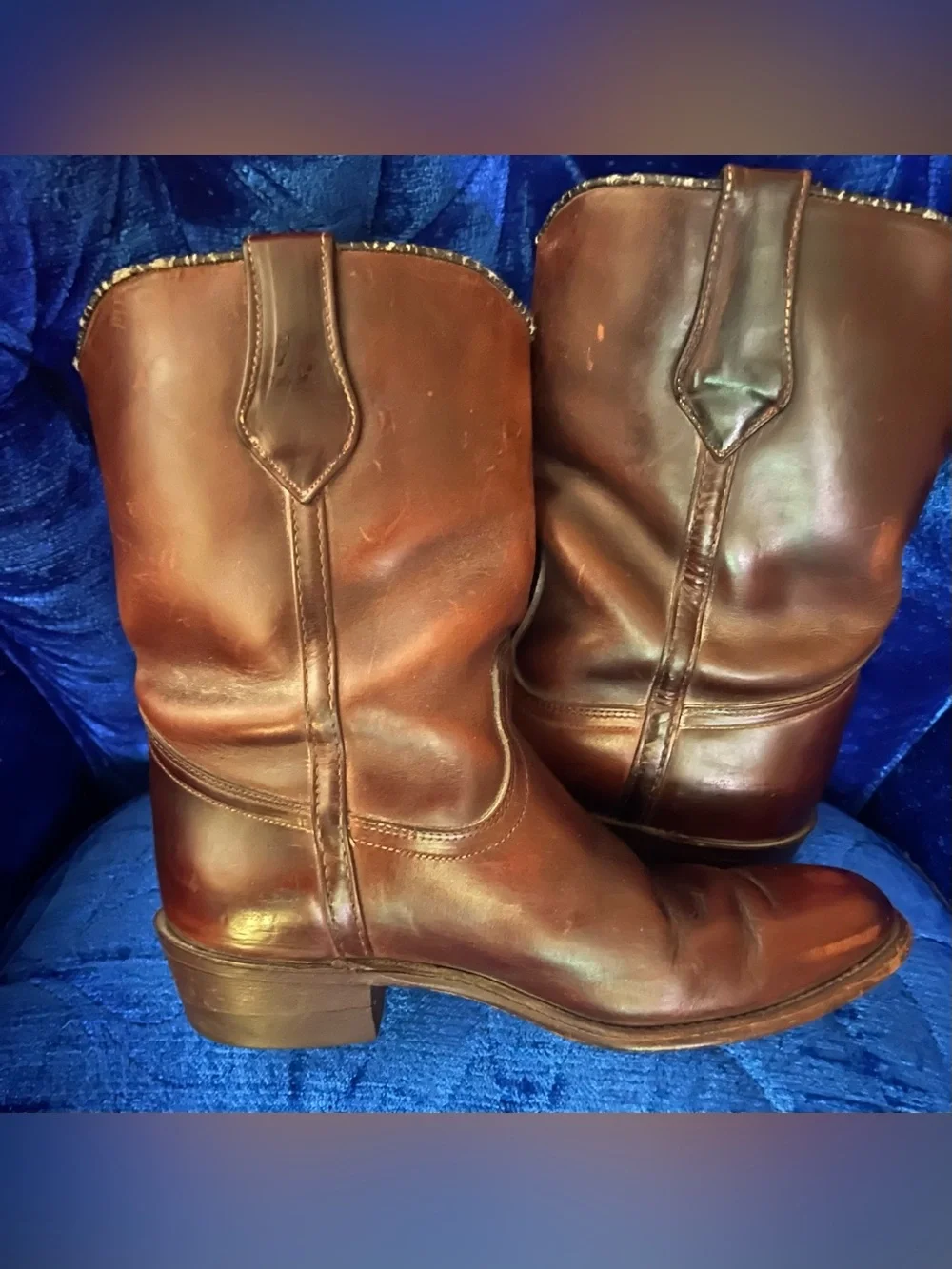 FRYE| Duke Roper Brown Leather Distressed calf boots  Boots 8K03759 Sz 8.5
